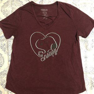 Maroon Snoopy T-Shirt